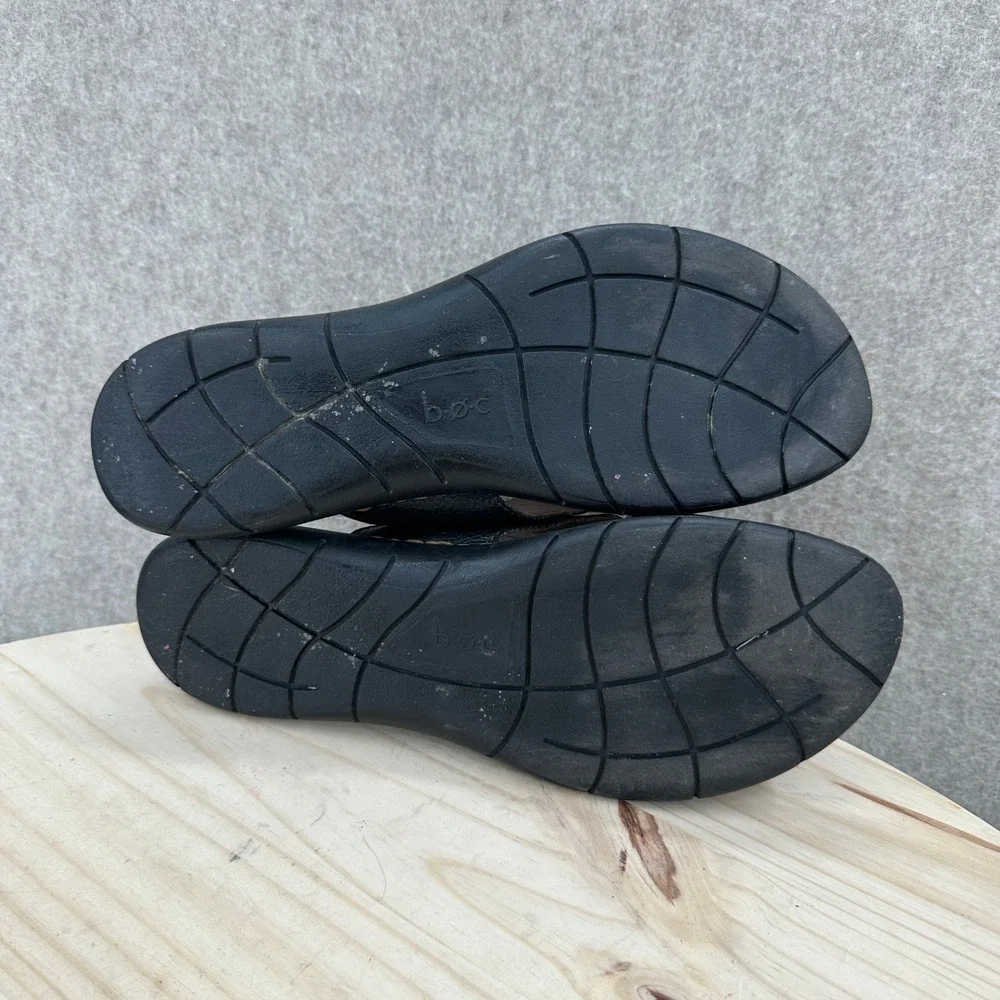 b.o.c. Born Slide Sandals Womens 10 Black Leather Toe Loop
